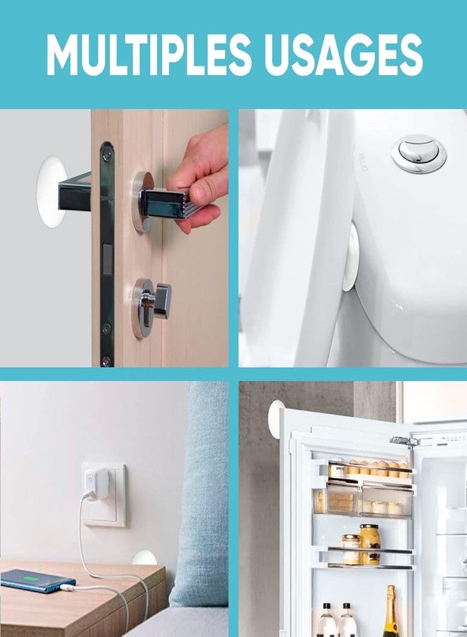 UB Unity Brand Silicone Clear Rubber Door Bumper Stopers Wall Protectors for Furniture, 6Piece Pack Self Adhesive Door Handle Knob Wall Shield Bumper Guard for Wall - Transparent - Image 4